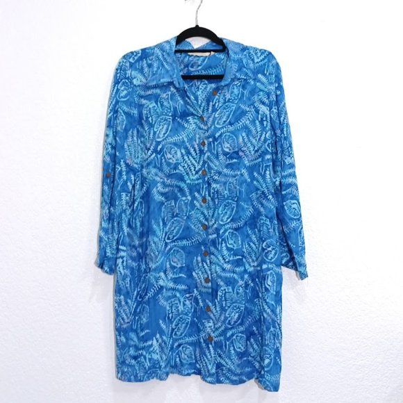 Soft Surroundings Other - Soft Surroundings Ocean Blue Beach Swim Tunic Cover Up Size LP